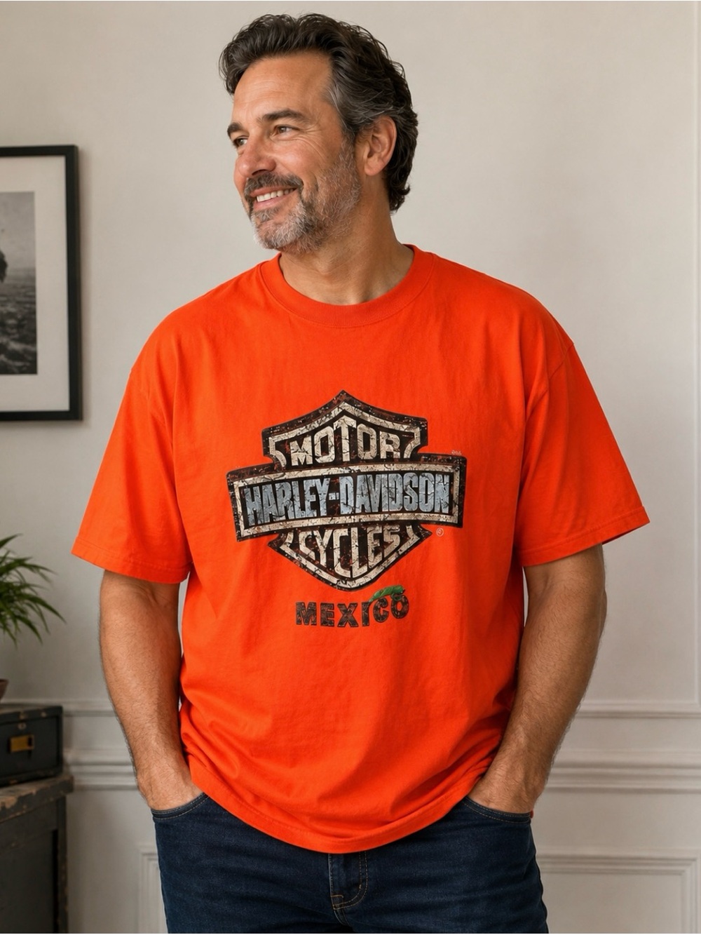 Harley-Davidson Orange Graphic Short-Sleeve Tee